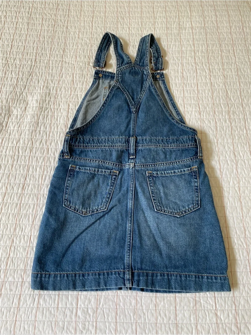 GAP KIDS Blue Denim Overall Dress, Size Medium